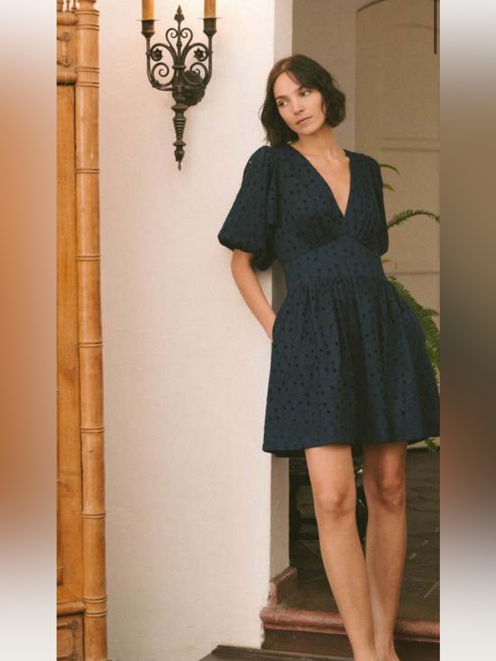NWOT Trovata GIA DRESS - INKWELL EYELET,  M